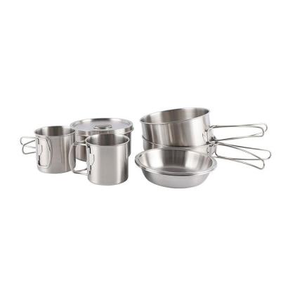 China Premium Quality 304 Stainless Steel Folding Cook Pot And Lids Cookware Set for sale