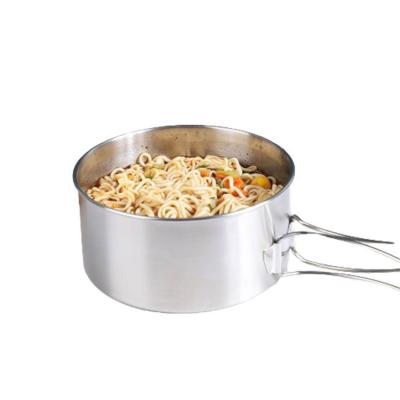 China 304 Stainless Steel Outdoor Sale 2 or 3 Person Kitchen Utensil Stainless Steel Pot Camping Cookware Set for sale