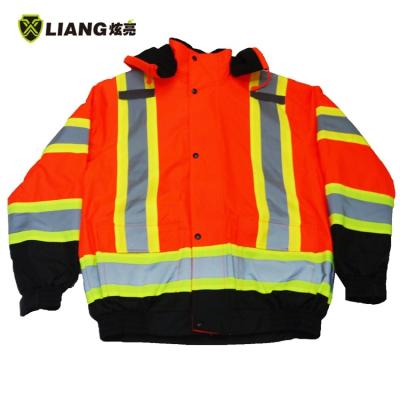 China Workplace Safety Factory Price Mid Length Cotton Sports Safety Jackets Full Reflective for sale