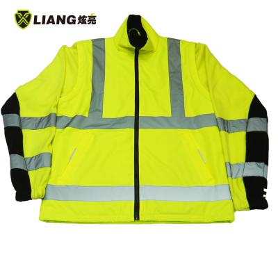 China Workplace Safety Vis Contrast Rain Jacket Anti Pill Fleece Safety Reflective Jacket Hi Cloth Durable Men for sale