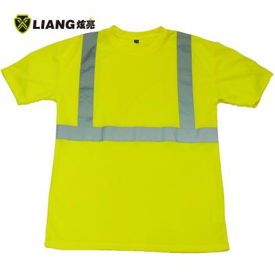 China Workplace safety eye bird eye visibility t-shirt top 100% polyester silver reflective 2 inch tape wicking fabric for sale