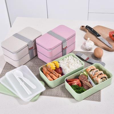 China Sustainable Bento Boxes Eco Friendly Lunch Box Unbreakable Fiber Plant Husks Rice Organic Food Packaging Lunch Box for sale