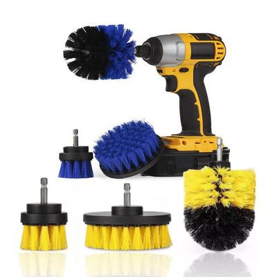 China 3Pcs/Set Electric Drill Plastic Round Cleaning Brush Kit Viable For Carpet Car Tires Glass Nylon Brushes for sale