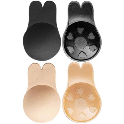 China Viable Popular Invisible Backless Wholesale Adhesive Cloth Rabbit Ear Washable Breast Lift Up Bra for sale