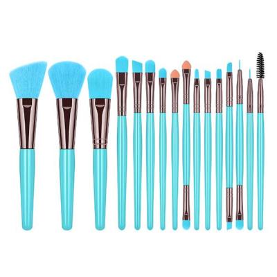 China Angular Blush Wholesale 16 Color Makeup Brush Set Fluorescent Blush Powder Lip Eyelash Brush for sale