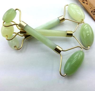 China Natural Green Jade Roller For Face Massager Neck Healthy Facial Head Foot Body Massager Beauty Tool for sale