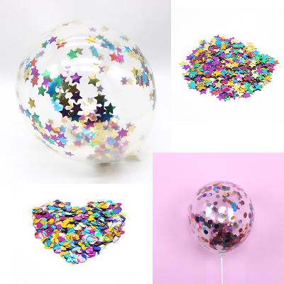 China Latex Colored Sequins Balloon Filler Transparent 12Inch Birthday Decorative Magic Balloon for sale