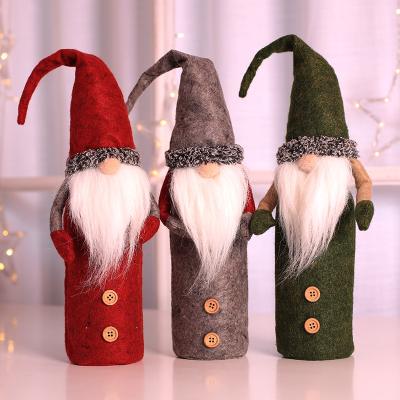 China New Fabric Christmas Decoration Rudolf Wine Gift Box Christmas Creative Champagne Bottle Set Decoration Supplies for sale