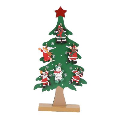 China Hot Selling Women's Shoulder Bag DIY Wooden Christmas Tree Ornaments New Christmas Products For Kids for sale