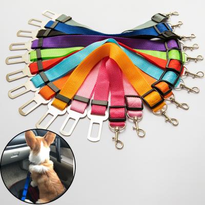 China Hot Sale High Quality Adjustable Nylon Dog Car Seat Belt Safety Dog Leashes DETACHED for sale