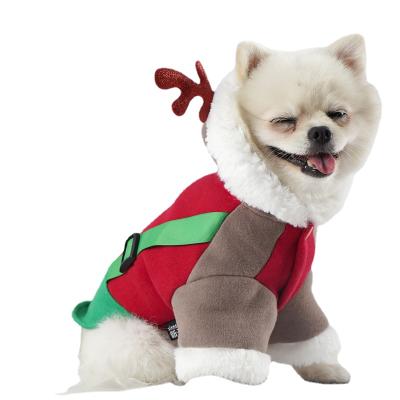 China Sustainable Pet Clothes Cute Little Schnauzer Catering Dog Christmas Funny Deer Costumes for sale