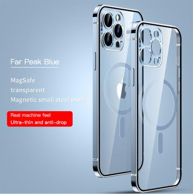 China Safe Shockproof Magnet Aluminum Alloy Phone Case Waterproof High Level Shockproof Metal Material For Iphone 12 13 pro 13 pro max for sale