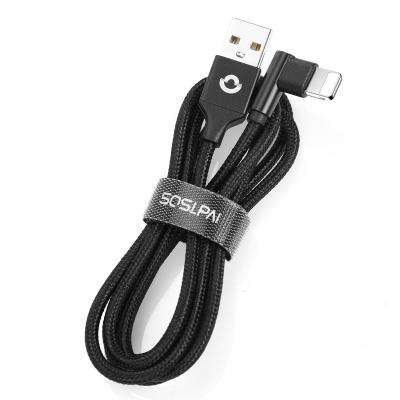 China 2.1A Current Fast Transmit 90 Degree Gaming USB Cable High Speed ​​Strong Nylon Braided 8 Pin Data Cable Charger For iPhone for sale