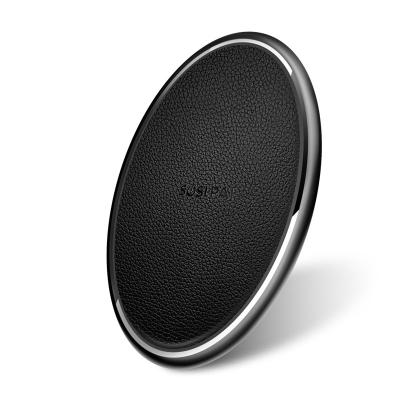 China SOSLPAI Safe Hot Selling Wireless Fast Charger Pad Leather Fabric Wireless Charger For Samsung Wireless Charger for sale