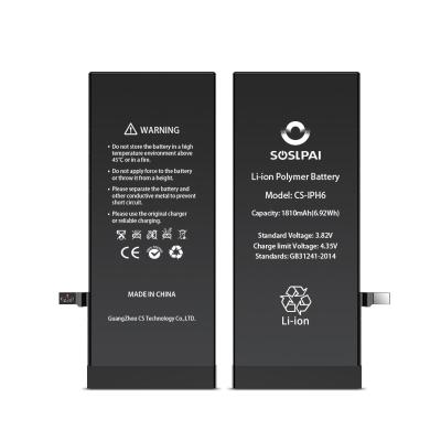 China SOSLPAI Cell Phone Mobile Phone Battery 1810mAh (6.92Wh) General Mobile Phone Backup Battery For iPhone 6 for sale