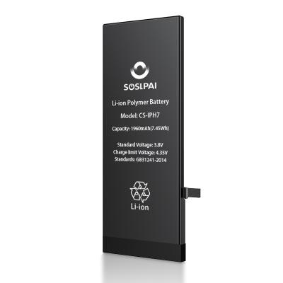 China SOSLPAI Mobile Phone Battery Pack For iPhone 7 1960mAh 3.82v Canton Mobile Phone Battery for sale