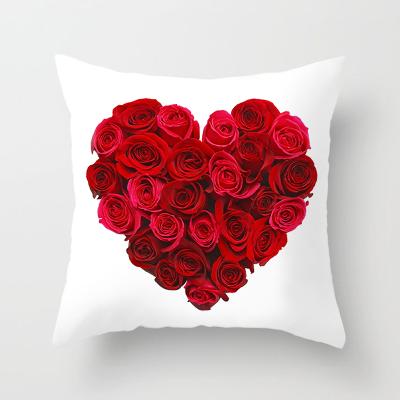 China 2022 Anti-bacteria Pillow Case 45cm *45cm Print Sofa Throw Cushion Cover Home Decor Gift Happy Valentines Pillow Case for sale