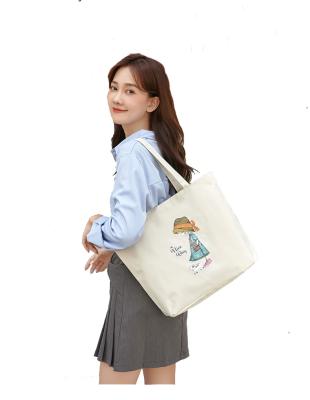 China Custom Canvas Sublimation Printing Shopping Bag The Canvas Bag With Custom Zipper Logo for sale