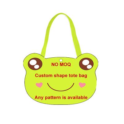 China 2021 hot sale new design hot sale sublimation printing custom animal handled shopping bag women shape handbag canvas tote bag for sale