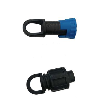 China Black 16mm Agricultural High Quality End Hose Safety System Irrigation Farmland Plastic Irrigation Fittings Drip Tape Socket for sale