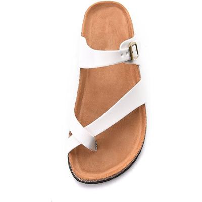 China Wholesale Anti-slippery Uniseason Cork Slipper Summer Barefoot Arch Flat Support Woven Sandals for sale