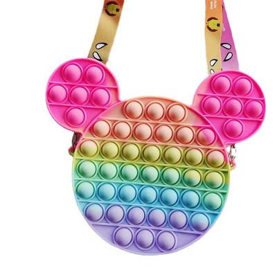 China Silicone Rubber Trend Toy Accessories Fashion Multi Color Bubble Push Popit Bags Portable Hot Purses for sale