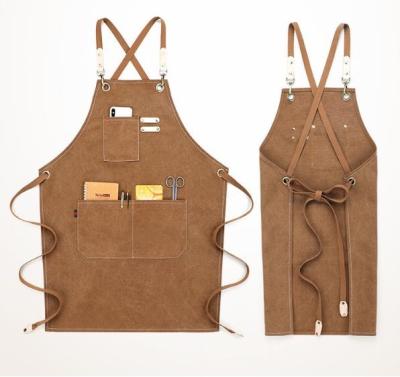 China 100% Eco-Friendly Kitchen Aprons Checked Cotton Bartender Apron With Custom Logo for sale