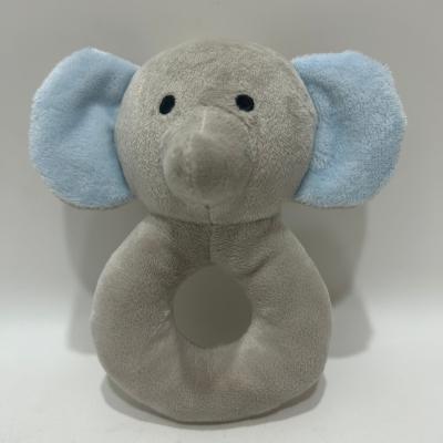 中国 2023 New Coming Baby Plush Toys Plush Ring Elephant With Rattle BSCI Factory 販売のため