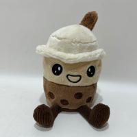 Κίνα 5.5 Inch Plush Bubble Tea W/Recording and Moving Function in Brwon and White Vivid Toy for Fun and Stress Relief προς πώληση