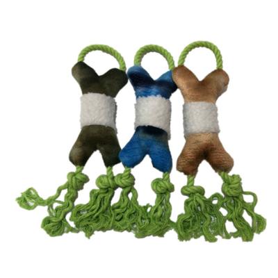 Cina Peluche animale farcita verde blu Toy For Dog BSCI dell'osso della corda 18cm 7.09in in vendita