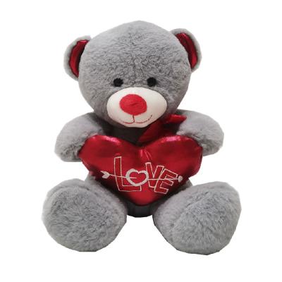 China 10.24in 26cm de Pluchespeelgoed Wit Teddy Bear Holding van de Valentijnskaartendag een Hart Hypoallergenic Te koop