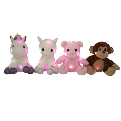 Cina Grande peluche extra a 11,8 pollici Toy Rainbow Unicorn Teddy Hypoallergenic del LED in vendita