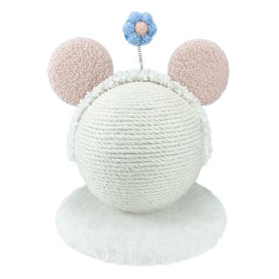 Cina i capelli rosa Cat Scratching Ball Hemp Rope dei giocattoli della peluche dell'animale domestico di 0.336m 1.08ft hanno riempito la contabilità elettromagnetica in vendita