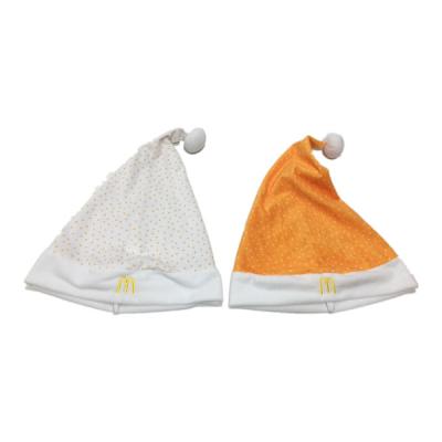 Chine 40cm Santa Christmas Hats For Adults personnalisée de 15.75in McDonald d'or et blanche à vendre