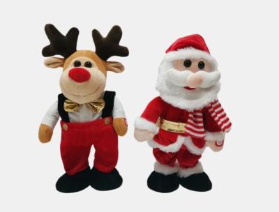 China Zingende Dansende Wiggly Santa And Reindeer 32cm met pp-binnen Katoen Te koop