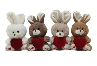 Chine La peluche molle de Saint-Valentin de colorant de lien joue 4 lapins de CLR avec le coeur rouge à vendre