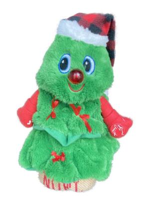 China Christmas Santa Tree Plush Toy With Lights for sale