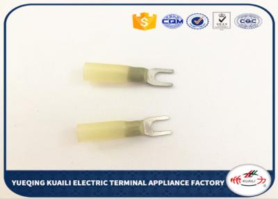 China Travando o calor encolha o conector masculino da pá Calibre de diâmetro de fios do amarelo 12-10 dos terminais do fio à venda