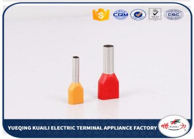 China TE Series Wire Connectors Terminals , Nylon Insulated Twin Cord End Terminals Copper Tube for sale