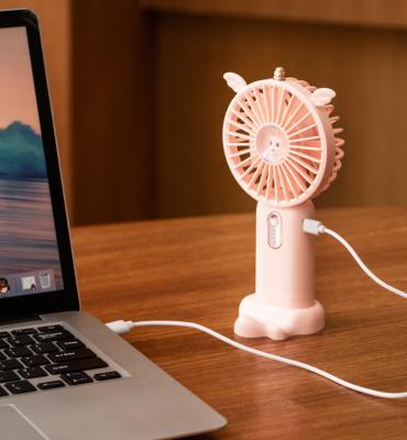 China Carry High-Quality Cute Handheld Mini Fan Easy Brushless Motor Small Fan Portable Rechargeable Battery Charging Cooling USB Electric Fan for sale