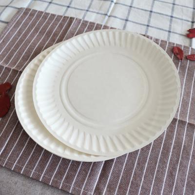 China Disposable Factory Price 9 Inch White Paper Disposable Disposable Disposable Paper Plates Birthday Party Eco-Friendly Paper Plates for sale