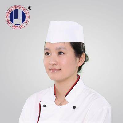 China Eco - Friendly Disposable White Paper Forage Cap / Customer Logo Printed Paper Chef Hat for sale