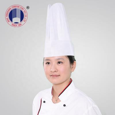 China 60g Round Lid Formal Non Woven Chef Hat Disposable Adjustable Chef Hat for sale