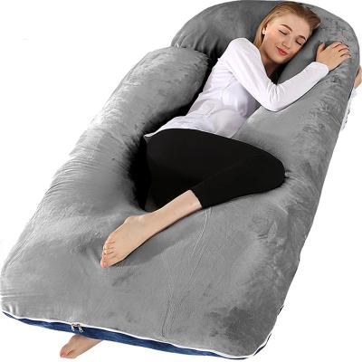 China PORTABLE Triangular Velvet Pregnancy Pillows Comfortable Inflatable U Shape Bump To Lead The Industry for sale