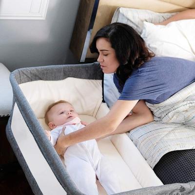 China Modern luxury classic breathable baby bed bassinet swinging crib for newborn baby for sale