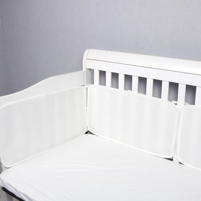 China Nondisposable White Breathable Baby Crib Bumper For Grid Bedding Bumper Set for sale