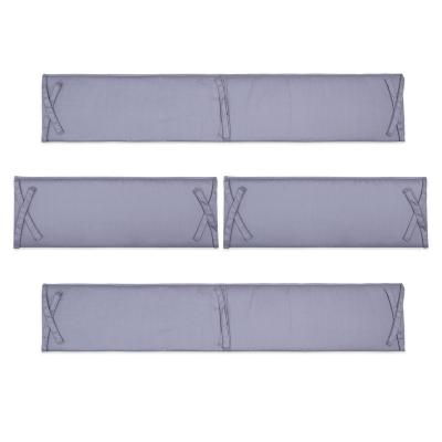 China Fire Retardant Gray Color 4pcs 100% Cotton Breathable Crib Pad Baby Crib Bumper for sale