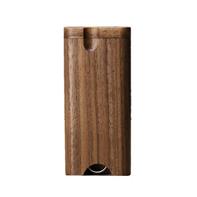 China Barber Shop Factory Wholesale Custom Black Walnut Hollowed Out Wooden Cigarette Holder With Cleaning Hook for sale