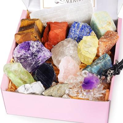 China Nature Crystal Box Set Natural Healing Custom Rough Stone Amethyst Gift Box for sale