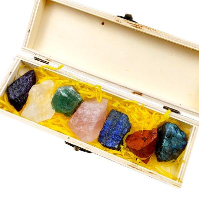 China Nature Popular Design 7 Bead Bracelet Set Seven Chakra Crystals Tumbled Stones for sale